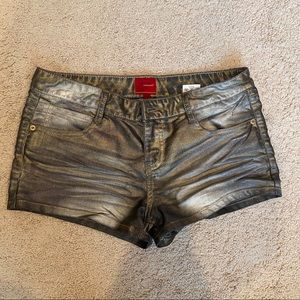 Gold foil metallic shorts